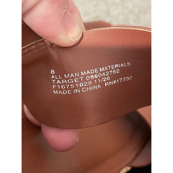 Womens A New Day Brown Platform Cork Heels Ankle Strap Sandals Size 8 - Picture 8 of 9